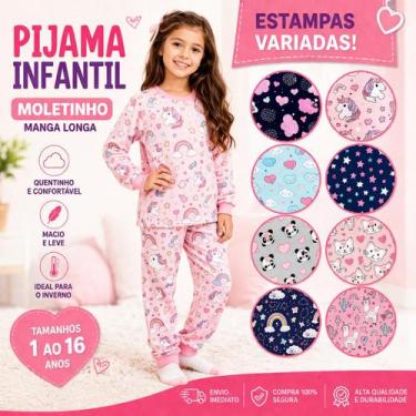 Imagem de Pijama Infantil de Inverno em Moletinho Flanelado  Quentinho e Confort