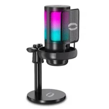 Imagem de Microfone USB para Jogos Tomate MT-1070R com Iluminação RGB
