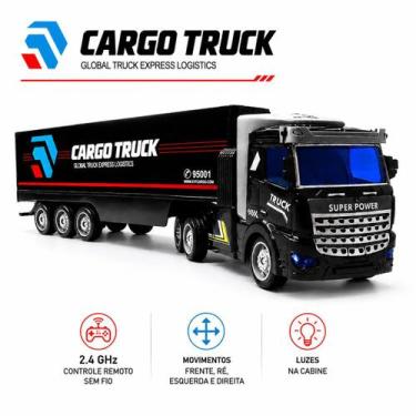 Imagem de Caminhão Tipo Carreta de Carga, Truck, com Controle Remoto, Design Mod