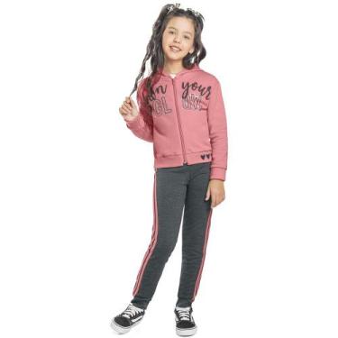 Imagem de Conjunto Moletom Infantil  Jaqueta + Calça Kyly 208011, 4, Rosa