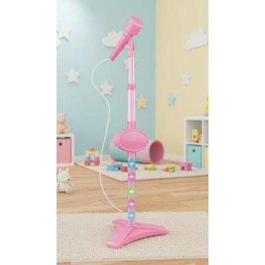Imagem de Microfone Infantil c/ Pedestal Ajustável Luz e Som - Congratulations S