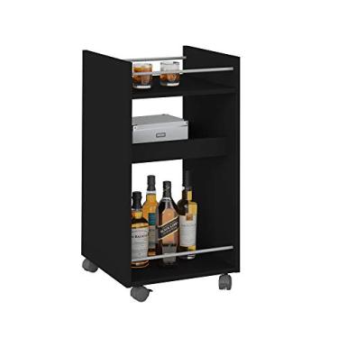 Imagem de Bar carrinho com rodízios BRITO cor Preto - Artely