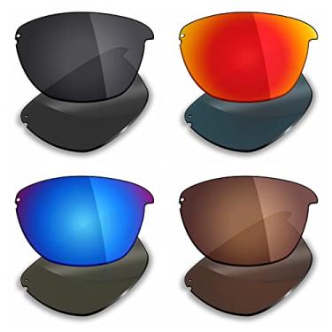 Imagem de Mryok 4 pares de lentes polarizadas de substituição para óculos de sol Oakley Unstoppable – preto furtivo/vermelho fogo/azul gelo/marrom bronze