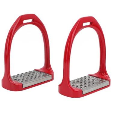 Imagem de Sela de cavalo, estribos de segurança, leve para equitação Inglês(vermelho)