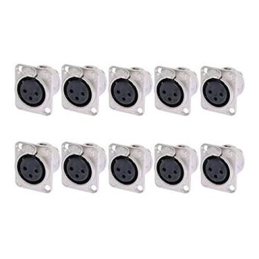 Imagem de Kit C/ 10 Conector Xlr Canon Fêmea Painel Santo Angelo Sa2x