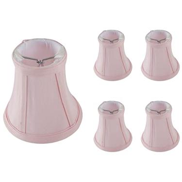 Imagem de EFINEHOME Lâmpada com clipe para lâmpada de candelabro mini abajur para lâmpada de candelabro - Apenas para lâmpadas de vela, lustre de parede, acessórios de iluminação DIY (5, rosa)