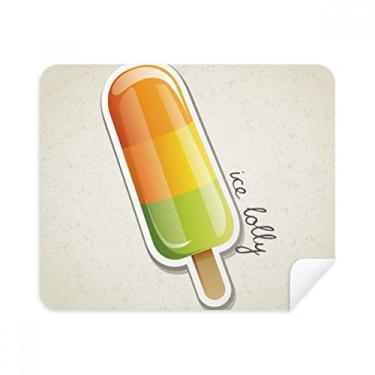 Imagem de Pano de limpeza de gelo laranja amarelo verde picolé doce limpador de tela 2 peças tecido de camurça