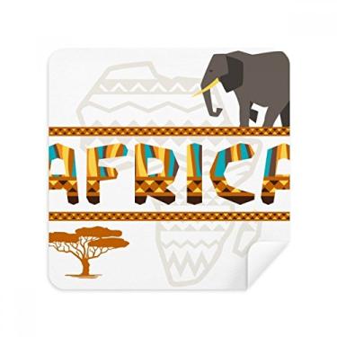 Imagem de Mapa da África Elefante Savanna Africana Pano Limpador de Tela Tecido Camurça Pacote com 2