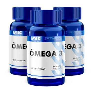 Imagem de Kit Óleo de Peixe 1000mg (Ômega 3) 3 frascos de 60 Cáps