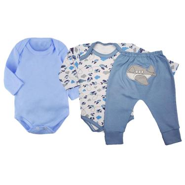 Imagem de Roupa de Bebê Saída de Maternidade Menina Menino Kit 3 Peças