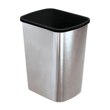 Imagem de Lixeira Cesto Sem Tampa 9 Litros Label Inox Prata Cl09
