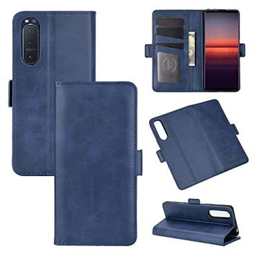 Imagem de YUNCHAO Caixa de telefone Para Sony Xperia 5 II Fivela Magnética Magnética Estojo de Couro Horizontal Com Holder & Card Slots & Carteira capa para celular