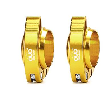 Imagem de Braçadeira para assento de bicicleta adequada para 40/41 mm, liga de alumínio para bicicleta de liberação rápida espigão de assento de fixação para bicicleta dobrável, MtB, bicicleta de estrada (Dourado, 41 mm)