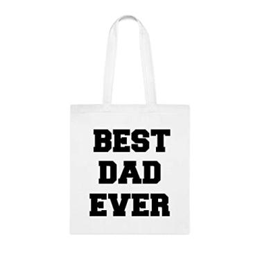 Imagem de Bolsa tote papai, Best Dad Ever Tote bags, do pai, para o melhor pai, Bolsa de ombro para o pai, Bolsas reutilizáveis para papai, Presente para o pai da filha favorita, Filho e filhos, Branco