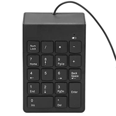 Imagem de Teclado numérico com fio, 18 teclas USB2.0 Plug and Play Material ABS silencioso trabalho ergonômico Numpad portátil para laptop notebook desktop