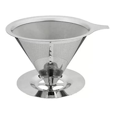 Imagem de Filtro De Café aço Inox Reutilizável Pour Over 13 cm Portátil Resistente Ecológico Durável Aço inoxidável 103