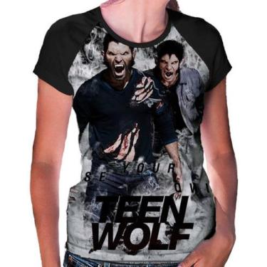 Imagem de Camiseta Raglan Baby Look Teen Wolf Ref:79 - Smoke