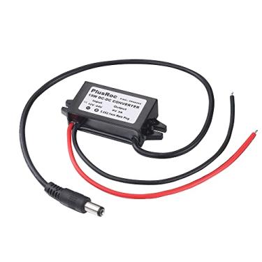Imagem de PlusRoc Adaptador de alimentação para câmera de segurança CCTV, tira de LED, DVR (plugue macho CC 5,5 x 2,1 mm) à prova d'água de 12 V/24 V para 5 V DC