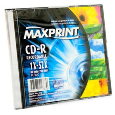Imagem de Cd-R 700Mb 52X - Box Slim - Unidade - Maxprint 501576