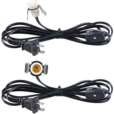 Imagem de Substituição de cabo de lâmpada de sal único, soquete de lâmpada E12 com clipe de metal interruptor de controle de intensidade de luz de abóbora de Halloween, vila de Natal, lâmpadas de sal de cristal do Himalaia (pacote com 2)