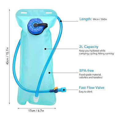 Imagem de Tingpai Saco de bexiga de água de bicicleta 2L ciclismo bolsa de hid tação esportes ao ar livre Camping caminhadas saco de água