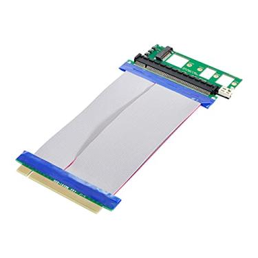 Imagem de Cablecc NGFF M-Key NVME AHCI SSD para PCI-E 3.0 16x x 16 Adaptador vertical com cabo de extensão macho para fêmea