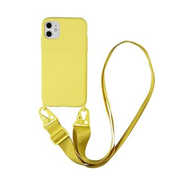 Imagem de Capa de telefone com cordão de silicone para iPhone 12 13 11 14 Pro Max 7Plus X XR XS Max Ultra Capa com alça de pescoço cordão de colar transversal, T11, para iPhone 14Plus