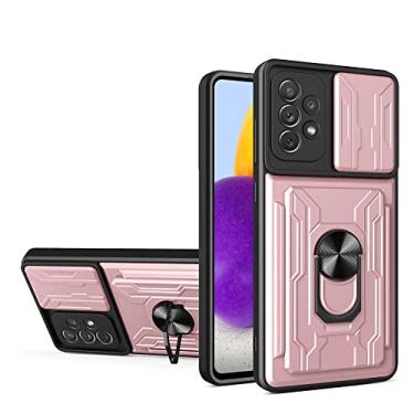 Imagem de Capa de armadura de luxo para Samsung A51 A71 A12 A52 A72 A22 A32 A13 A53 para Samsung Galaxy S20 FE S21 Plus S22 Capa de suporte de cartão, rosa, para A22 5G