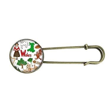 Imagem de Wales Landscap Bandeira Nacional do Reino Unido Retrô Broche de Metal Clipe Joias