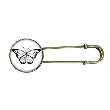 Imagem de Espécime de borboleta preta simples retrô metal broche clipe joia
