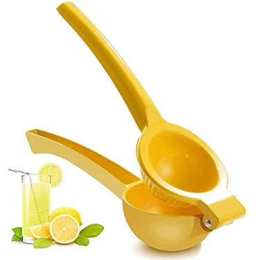 Imagem de Gefemini Espremedor de limão manual de tinta de liga de alumínio (1 clipe grande de limão amarelo de 22 cm)