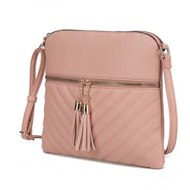 Imagem de MKF Bolsas transversais femininas e bolsas de mão com borla – Bolsa carteiro lateral, Winnie Blush, Medium