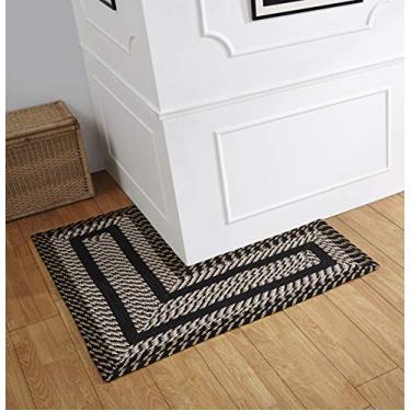 Imagem de Better Trends A coleção Newport Braid é durável e resistente a manchas, reversível para uso interno, 100% polipropileno em cores vibrantes, 51 x 122 x 122 cm, em forma de L, preto