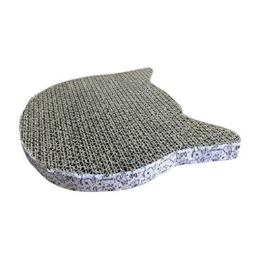 Imagem de Fenteer Arranhador de gato papelão ondulado arranhador cama sofá arranhador tapete para proteção de móveis acessórios para animais de, cabeça de gato