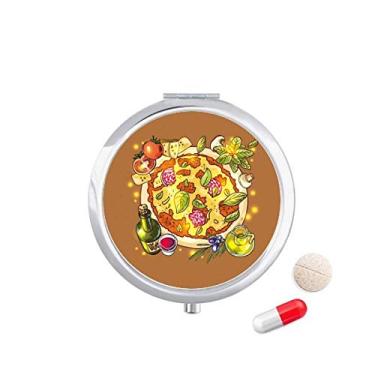 Imagem de Porta-comprimidos de chá para pizza de vegetais, alimentos italianos, caixa de armazenamento de remédios