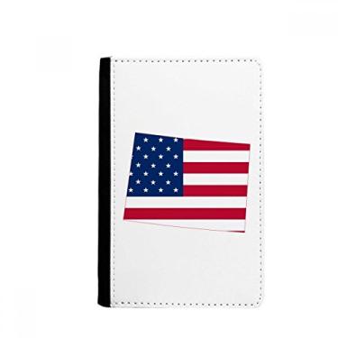 Imagem de Porta-passaporte com mapa da América do Colorado com estrelas e porta-cartões Notecase Burse