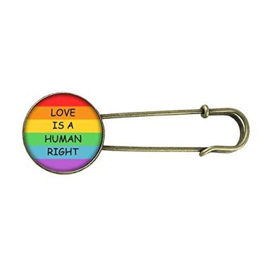 Imagem de Broche de metal retrô LGBT com bandeira de arco-íris de lésbica gay