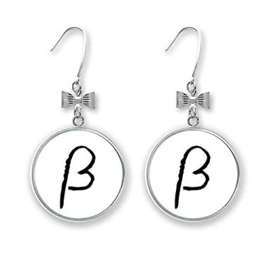 Imagem de Brinco de arco com silhueta grega beta preta com gancho perfurado