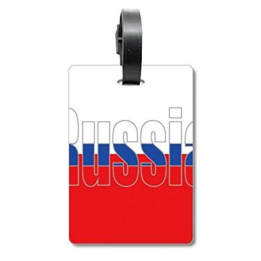 Imagem de Etiqueta de mala com nome da bandeira da Rússia