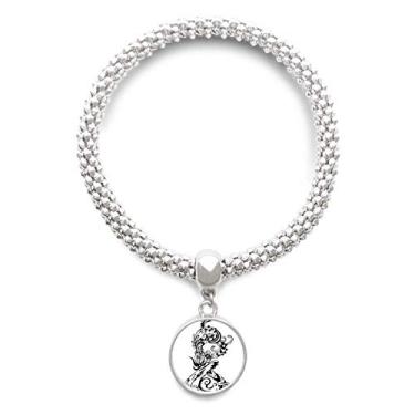 Imagem de DIYthinker Pulseira de prata abstrata com pingente de pássaro chinês de dragão e pássaro ajustável