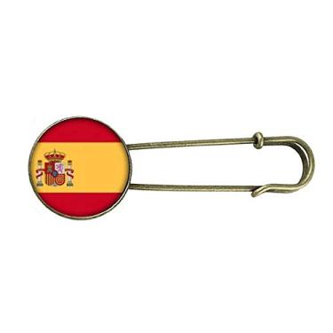 Imagem de Broche de metal retrô com bandeira nacional da Espanha da Europa