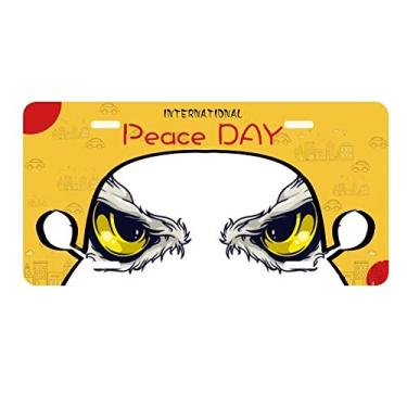 Imagem de DIYthinker Placa de licença de desenho animado animal dragão chinês olho etiqueta decoração carro dia da paz