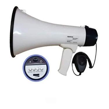 Imagem de SoundVoice Megafone 1503X 15W com Sirene e Gravação SoundVoice Estéreo Preto, Branco, Prata Elétrico com Fio
