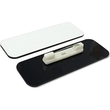 Imagem de Etiqueta de nome/crachá em branco - Pacote com 25 - 2,54 x 7,62 cm, cantos redondos, pino