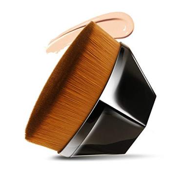 Imagem de Pincel reto de maquiagem facial para base Endoto, alta densidade, hexágono, mágico, Kabuki, para misturar cosméticos líquidos, cremosos ou em pó de forma impecável, com estojo portátil