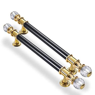 Imagem de 600mm 800mm moda moderna ouro preto branco cristal grande maçaneta da porta do hotel, escritório em casa, porta de vidro, puxador da porta de madeira, preto, M 600MM