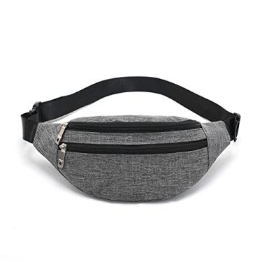 Imagem de Pochete para homens e mulheres – Bolsa de cintura impermeável com alça ajustável para viagens esportivas e corrida (cinza-01)