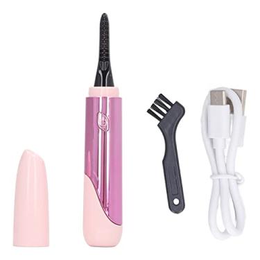 Imagem de Modelador de Cílios Recarregável, Modelador de Cílios Aquecido, Curvo, Tipo C, Carregamento de Longa Duração Mini para Salão de Beleza (Rosa)