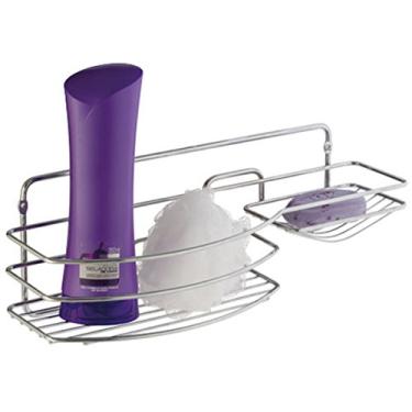 Imagem de Porta Shampoo Sabonete Laminado Prateleira de Parede Suporte Cromado Organização Banheiro