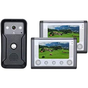 Imagem de Intercomunicador De Vídeo Porteiro WiFi Com Fio - Monitor De Tela Colorida De 7" Com Intercomunicador, Desbloqueio De ID 2000/à Prova De Intempéries/visão Noturna, Um Para Dois,Collector88